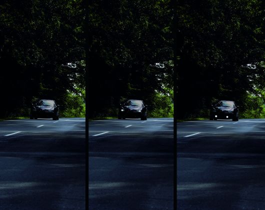Comparison of visibility with and without daytime running light